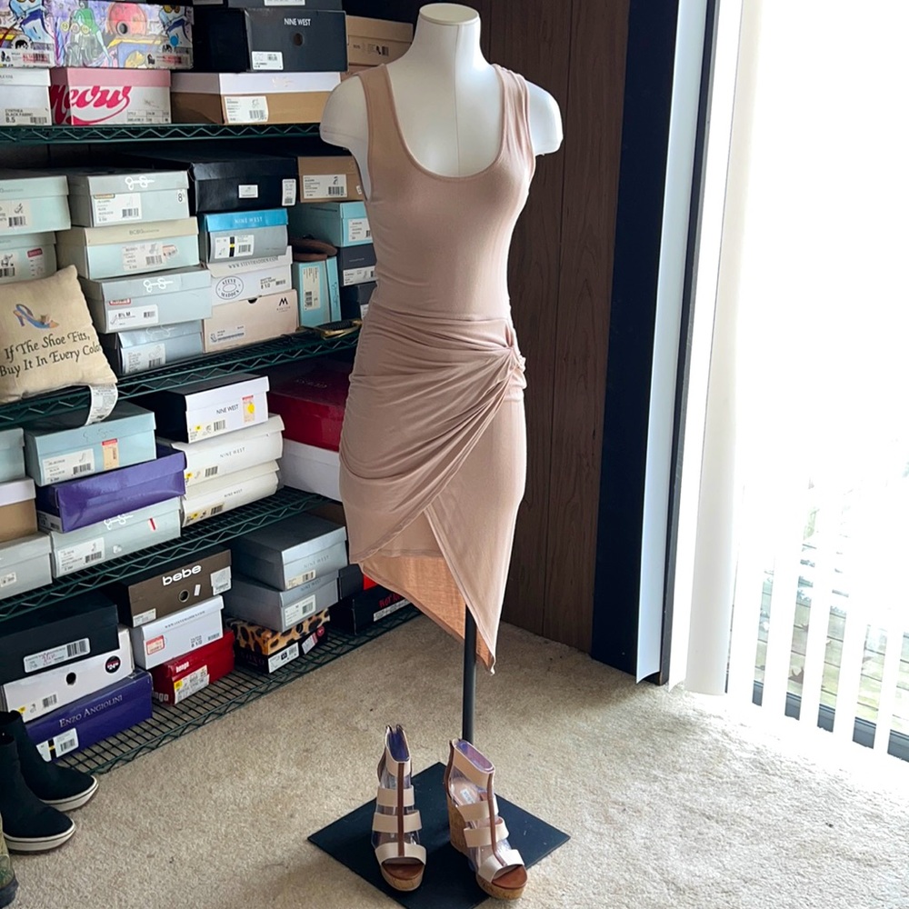 Guess asymmetrical beige tank dress